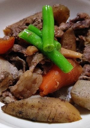 圧力鍋で3分！牛肉とごぼうの煮物-レシピのメイン写真
