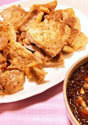 豚ロースのオーブン焼き　ニンニクソース-レシピのメイン写真