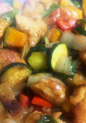 鶏肉とズッキーニのカレー風味炒め-レシピのメイン写真