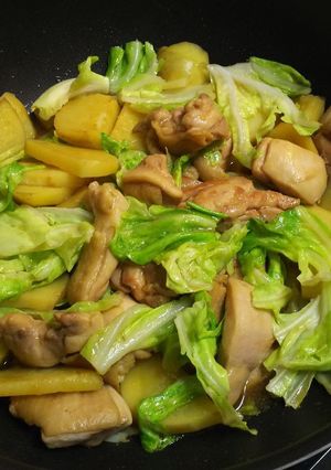 春キャベツと新じゃがの鶏照りバター炒め☆-レシピのメイン写真