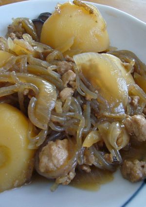 しょうがたっぷり！ひき肉の肉じゃが-レシピのメイン写真