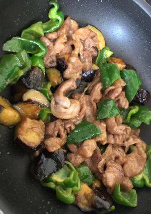 なすとピーマンと豚肉の甘辛味噌風味炒め-レシピのメイン写真