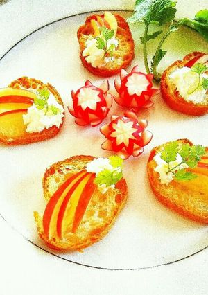 りんごとカッテージチーズのカナッペ♪-レシピのメイン写真