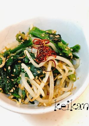 簡単レンチン⭐️冷凍ほうれん草＆もやしナムル-レシピのメイン写真