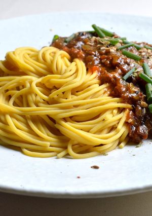 糖質制限！スパイスカレー風ミートスパ-レシピのメイン写真