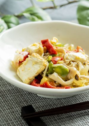 厚揚げと野菜の炒め物【入院食⑯昼/主菜】-レシピのメイン写真