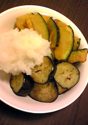 揚げ野菜をおろしポン酢で食べる。-レシピのメイン写真