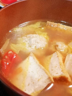 肉団子入りのお味噌汁*・-レシピのメイン写真