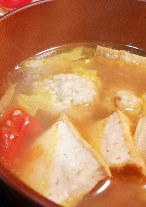 肉団子入りのお味噌汁*・-レシピのメイン写真