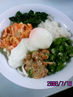 オクラとモロヘイヤの冷やしうどん☆彡-レシピのメイン写真
