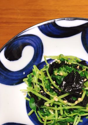 味付け塩のみ！豆苗の海苔ゴマ和え-レシピのメイン写真
