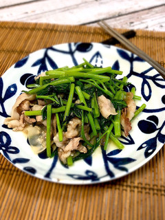 焼肉のタレで☆豚バラと空芯菜の塩ダレ炒め-レシピのメイン写真