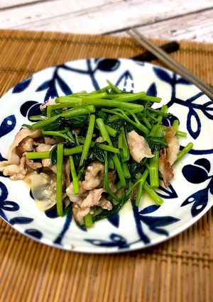 焼肉のタレで☆豚バラと空芯菜の塩ダレ炒め-レシピのメイン写真