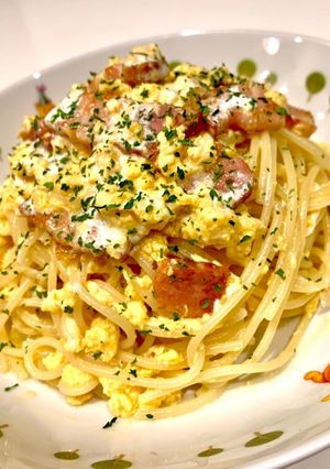 ☆ぺぺたま☆卵ソースのペペロンチーノ♪-レシピのメイン写真