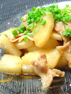 長いもと豚肉のめんつゆにんにく炒め-レシピのメイン写真