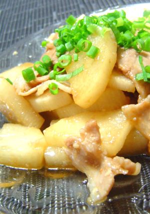 長いもと豚肉のめんつゆにんにく炒め-レシピのメイン写真