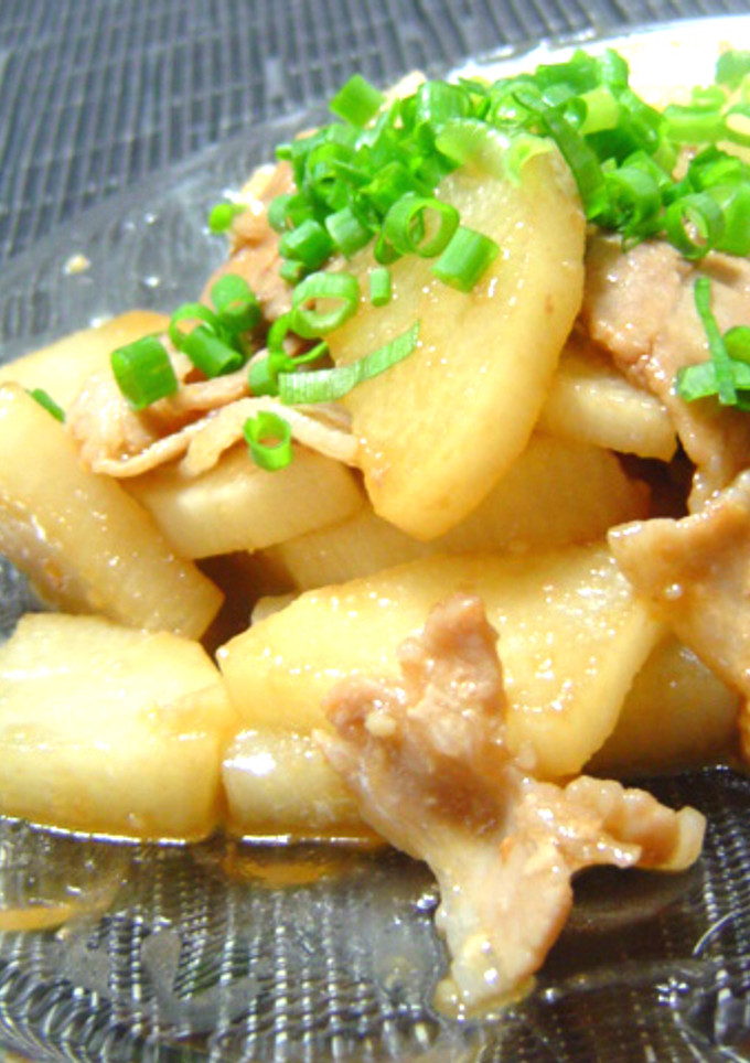 長いもと豚肉のめんつゆにんにく炒め-レシピのメイン写真