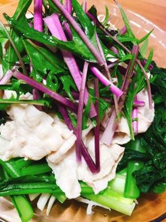 江戸菜と赤みず菜の豚しゃぶサラダ-レシピのメイン写真