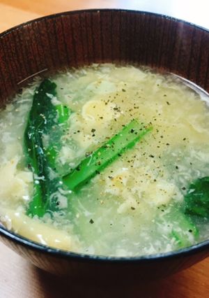 江戸菜のたまごスープ-レシピのメイン写真