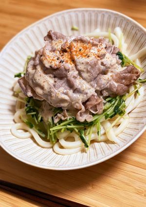簡単★温しゃぶON☆ぶっかけ男前うどん-レシピのメイン写真