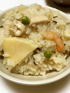 たけのこ炊き込みご飯 鶏肉・えび・新たま-レシピのメイン写真