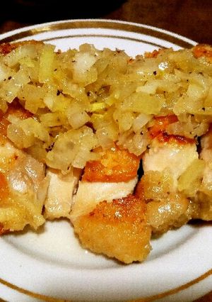 玉ねぎ塩ダレの揚げ鶏もも肉-レシピのメイン写真