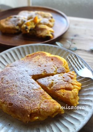 m豆腐入り☆まるごとかぼちゃパンケーキ-レシピのメイン写真
