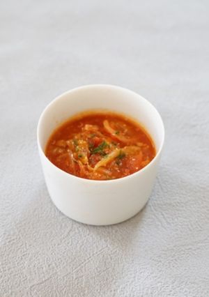 春キャベツと新玉ねぎのトマトスープ-レシピのメイン写真