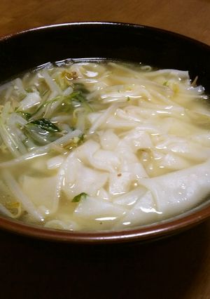 ワンタン麺(もやし・水菜)-レシピのメイン写真