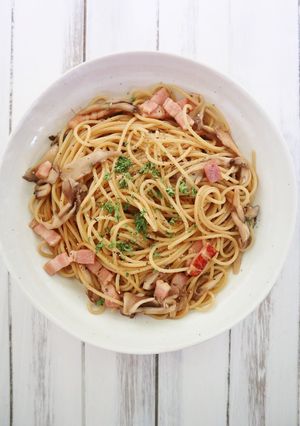 簡単！ランチ♪ベーコンと舞茸の和風パスタ-レシピのメイン写真