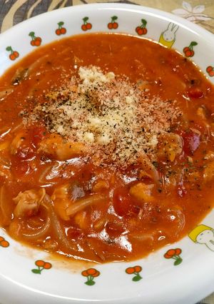おかわり率高し！サバ缶のトマト煮込み-レシピのメイン写真