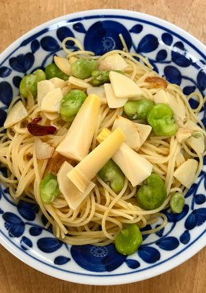 たけのこと空豆のペペロンチーノパスタ-レシピのメイン写真