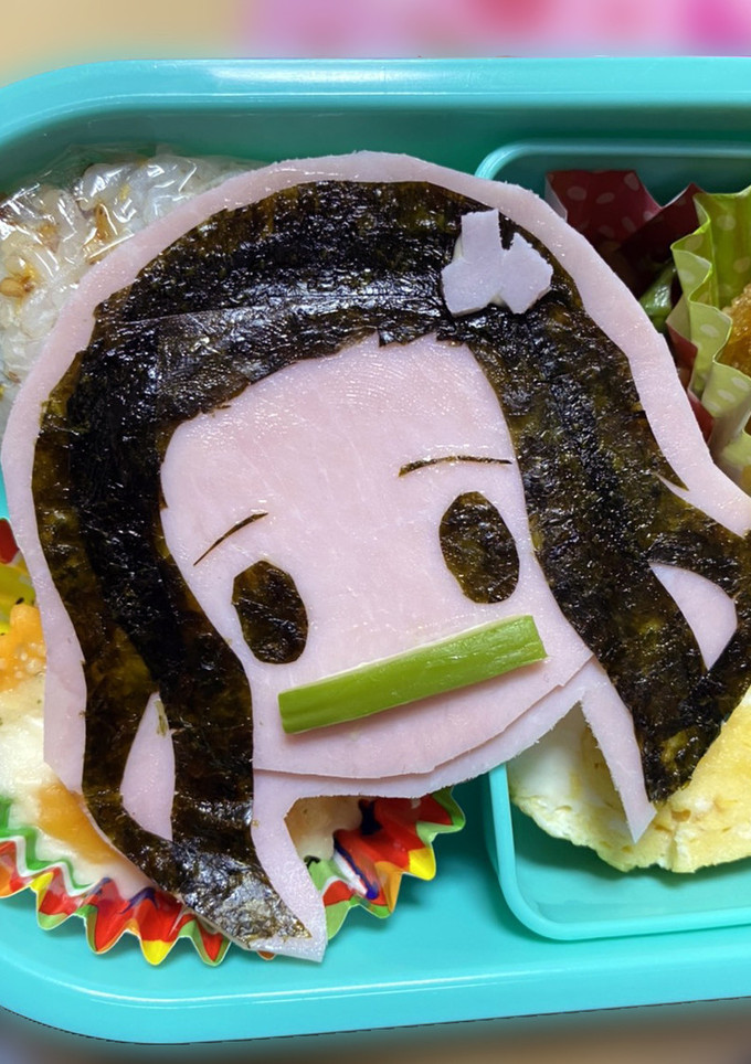 キャラ弁 簡単 鬼滅の刃 禰豆子-レシピのメイン写真