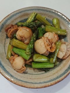 ホタテとアスパラガスのバター醤油炒め-レシピのメイン写真