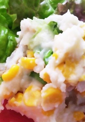 包丁なしで♪コーンとハムのポテサラ☆-レシピのメイン写真