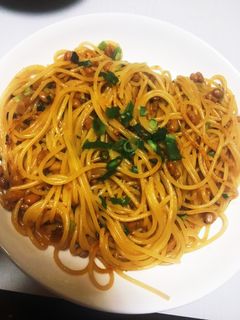 節約たぬきパスタ。和風パスタ-レシピのメイン写真