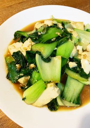 青梗菜のオイスター豆腐炒め-レシピのメイン写真