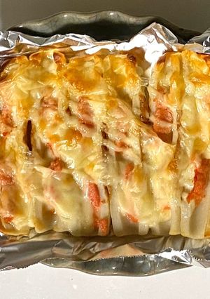 安くて美味しい！ちくわの明太チーズ焼き-レシピのメイン写真