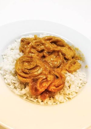 ルクエで玉ねぎのカレーソース煮込み風-レシピのメイン写真