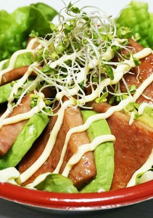 肉ダイエット丼2★きのこアボカドスパム丼-レシピのメイン写真