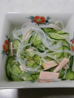 きゅうりと春雨とハムの胡麻風味酢のもの-レシピのメイン写真