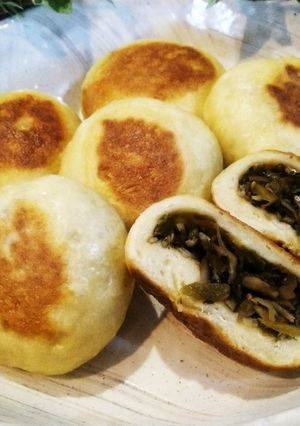 高菜漬けと舞茸のおやき♪-レシピのメイン写真