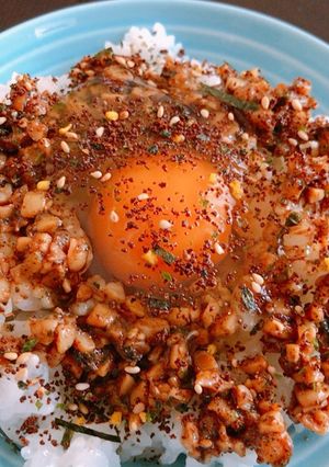 熊本 御飯の友 玉子かけ納豆ご飯-レシピのメイン写真