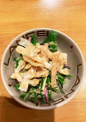 江戸菜と赤水菜のパリパリサラダ-レシピのメイン写真
