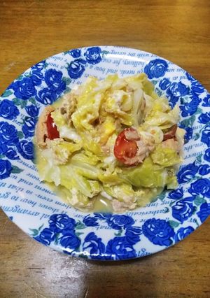 梨湖の簡単!春キャベツ卵とじ-レシピのメイン写真