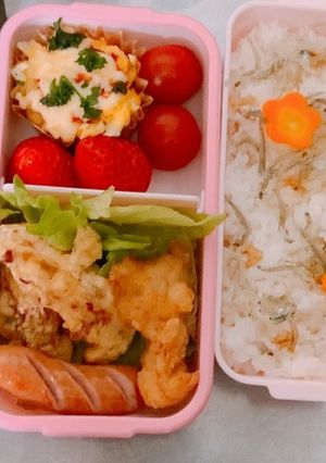 朝で完結・磯辺&唐揚げおかずいっぱい弁当-レシピのメイン写真
