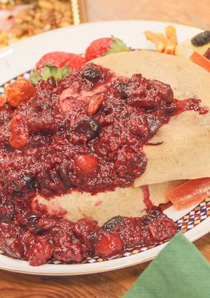 【円卓飯】ラズベリーとナッツのパンケーキ-レシピのメイン写真