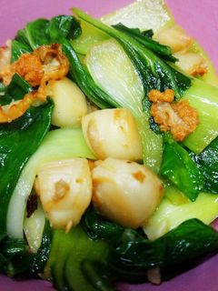 ベビーホタテとチンゲン菜の炒め-レシピのメイン写真