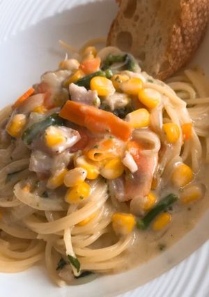 クリームパスタ-レシピのメイン写真