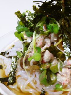 【ダイエット】白滝・オクラの冷麺風♪-レシピのメイン写真